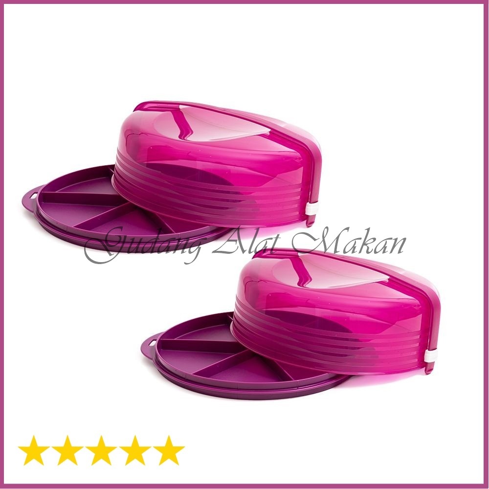 TUPPERWARE Cake Taker Round 2pcs ungu