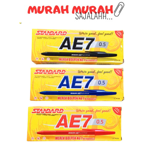 

Pulpen / Pen / Ballpoint Standard AE7 / Bolpen AE7 Fine 0.5 Per Pack Isi 12 Standard / Bolpen Standard
