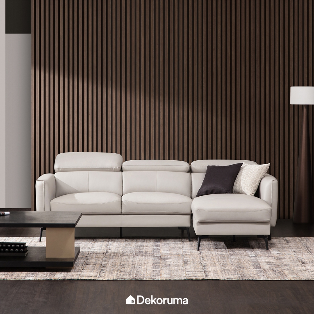 Dekoruma Tenzo CEYLONE Sofa L Kiri - Abu Muda / Sofa Tamu Minimalis