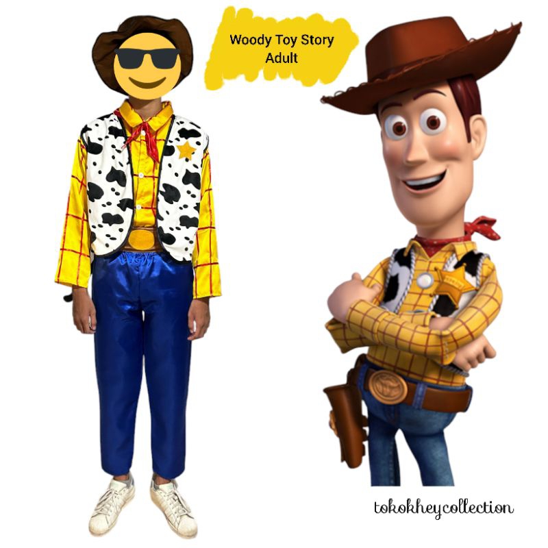 Kostum Woody Dewasa/Woody Pria/Cosplay Sheriff Woody Toy Story Adult