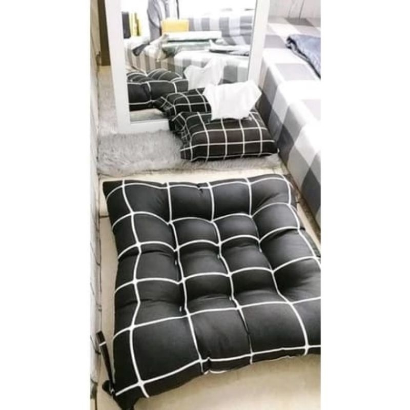 Bantal Duduk Garis Kotak/Bantal Duduk Alas Lesehan Empuk