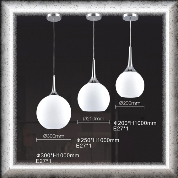 Lampu Hias Gantung minimalis Bola Kaca Susu Lubang Bawah elegan classic modern lighting living dinin