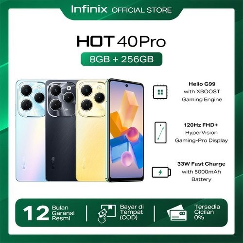 Infinix Hot 40 Pro 8/256GB - Up to 16GB Extended RAM - Helio G99 - Starlit Black