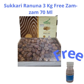 

Kurma Sukari /ruthob premium dates Ranuna 3kg Free Zam-Zam 70 Ml