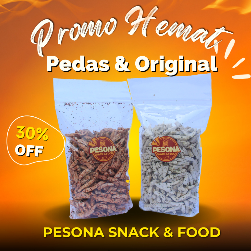 

PROMO 2KG - Basreng Pedas 1Kg Basreng Original 1Kg By Pesona Snack
