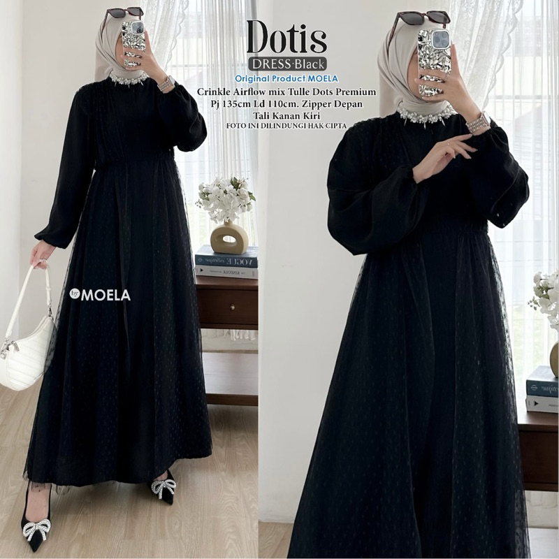 MOELA - DOTIS CEYA DRESS MOELA HIJAB BERLABEL DAN ORIGINAL