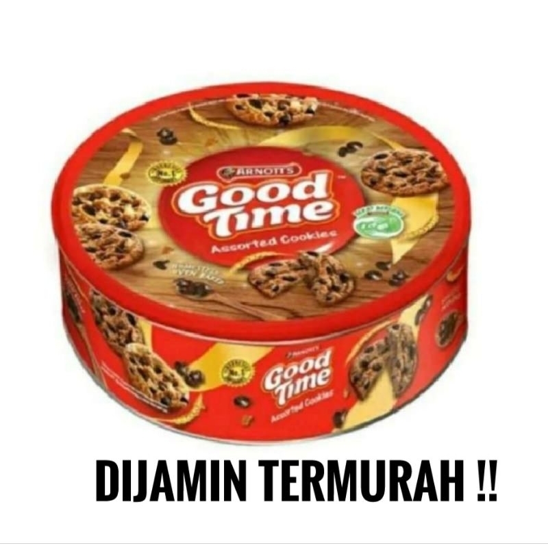 

Arnott's Good Time Biskuit Chocolate Cookies Chip 144gr 256gr Kaleng Besar Tin Can