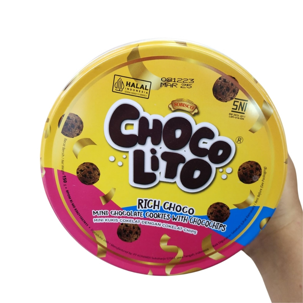 

Choco Lito Mini Chocolate Chocochips 150gr Roti Kaleng Biskuit