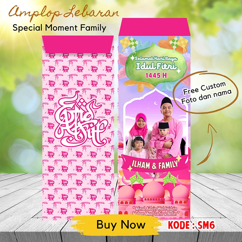 

isi 10 pcs amplop lebaran custom pakai foto keluarga TERBARU