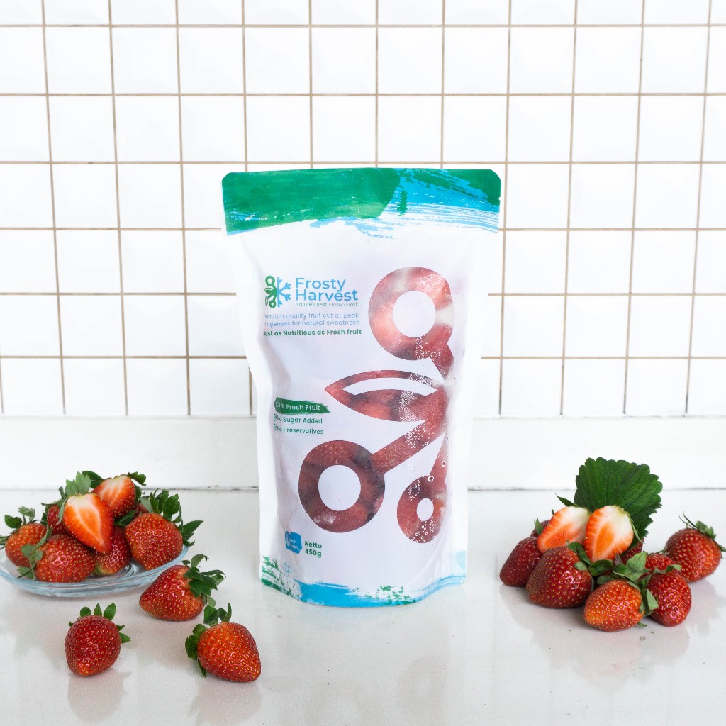 

FROSTY HARVEST IQ frozen strawberries - stroberi beku 450gr