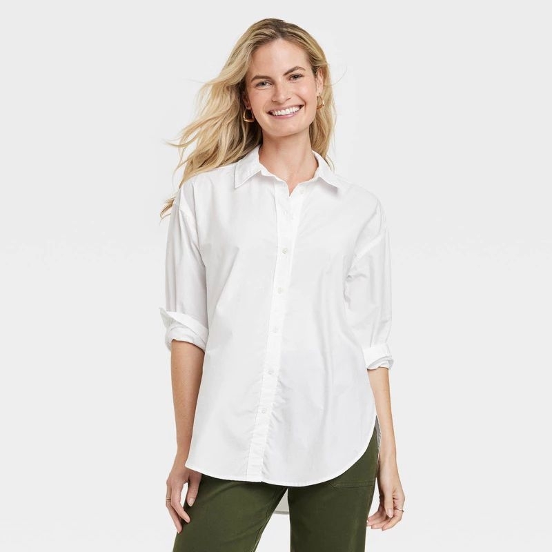 White Oversized Shirt Putih Kemeja Universal Thread