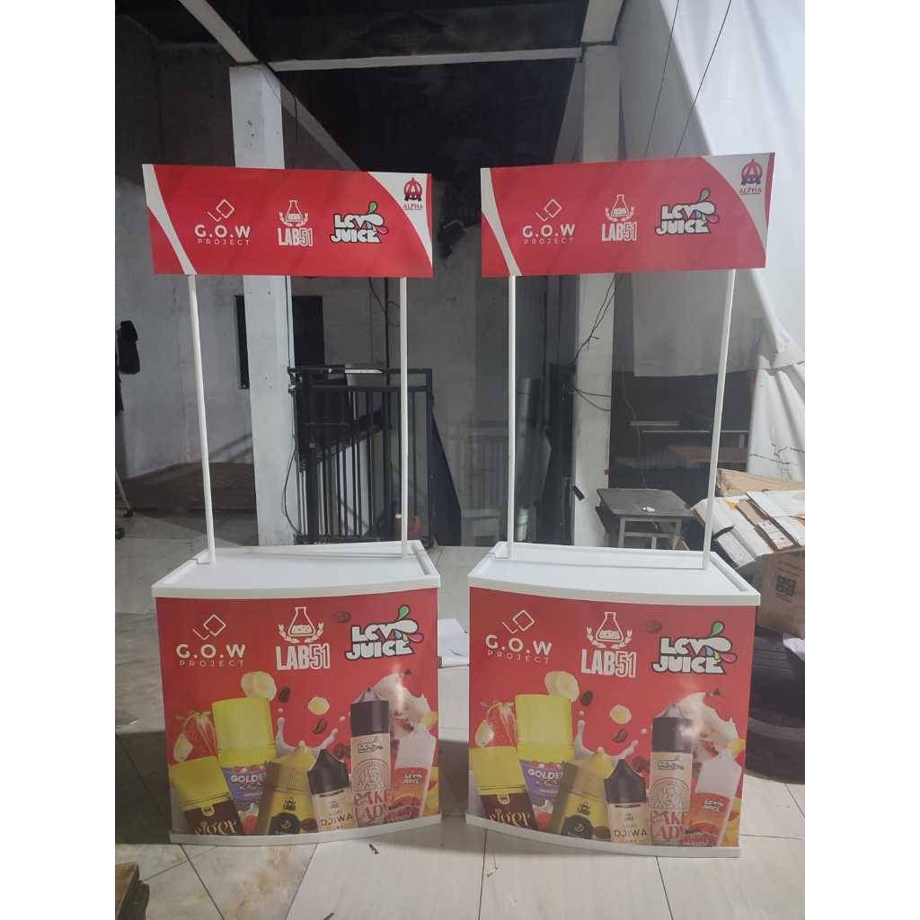 Event Desk Custom Printing / Meja Pameran Produk Printing / Booth Stand Portable