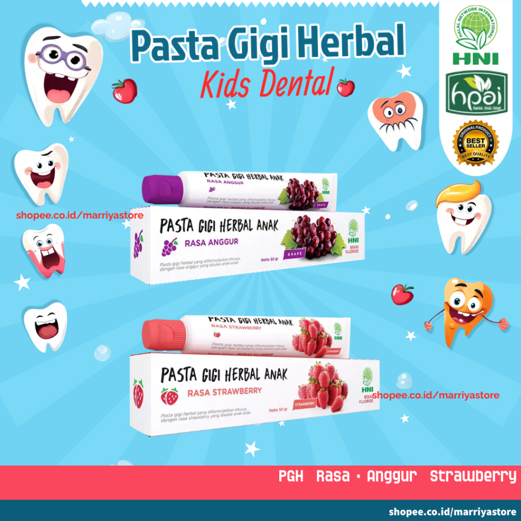 PASTA GIGI HERBAL ANAK - PGH ANGGUR HNI - PGH STRAWBERRY HNI