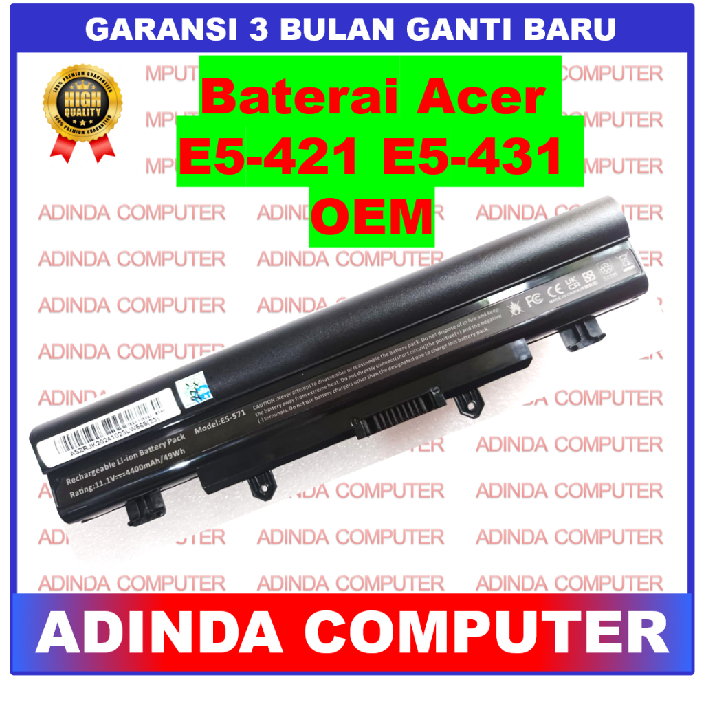 Baterai Acer Aspire E14 E5-421 E15 E5-411 E5-421G E5-471 E5-471G OEM