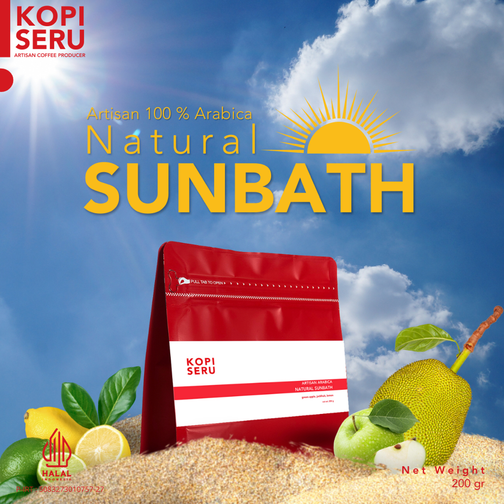

Artisan Coffee Natural Sunbath Kopi Seru 200g Apple Jackfruit Lemon - Biji Kopi