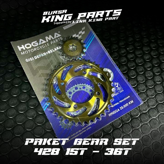 GEAR RX KING SET RX KING/VEGA LAMA /JUPITER GOLD 15T/35T/36T/37T DEPAN BELAKANG