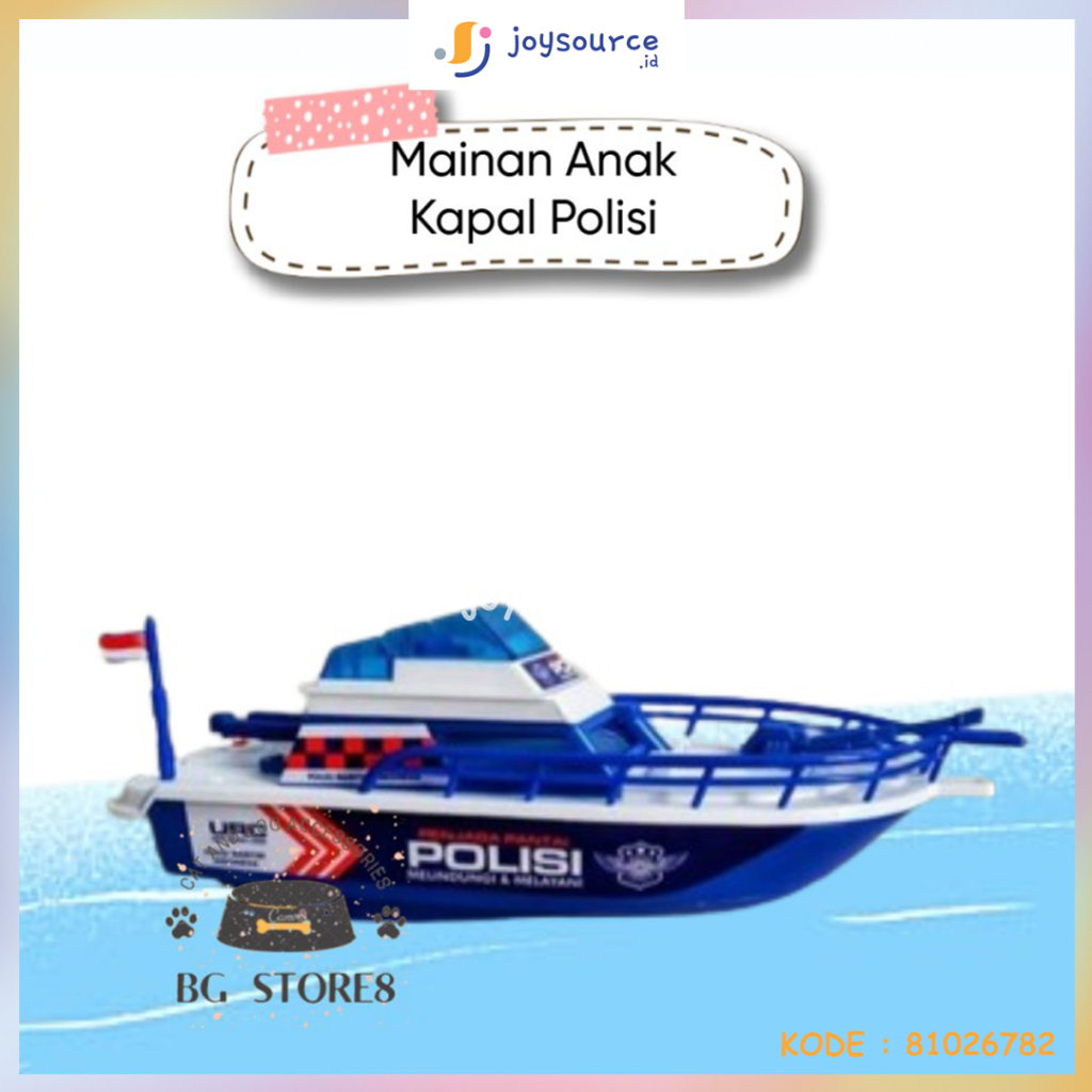 Patrol Boat / Mainan Perahu Kapal Laut Polisi Pakai Baterai