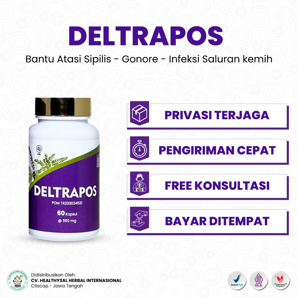 Jual Obat Gonore Penis Yang Mengeluarkan Nanah Dan Terasa Sakit - Deltrapos Herbal Isi 60 Kapsul
