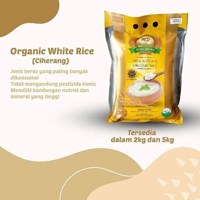 

MD Organic White Rice (Ciherang) - Beras Sehat - Beras Putih - Pulen - Organik - 2 kg