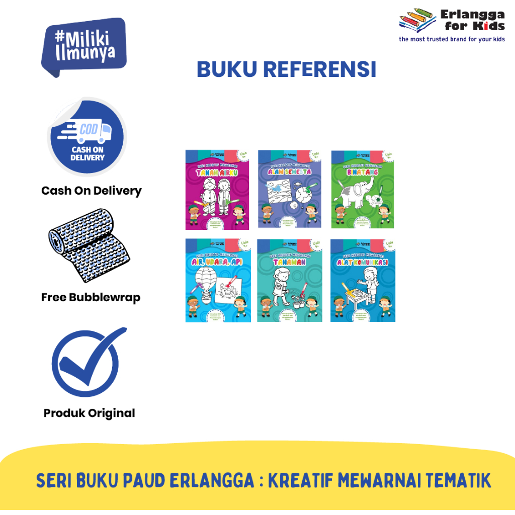 [Erlangga] Buku Paud: Kreatif Mewarnai Tematik