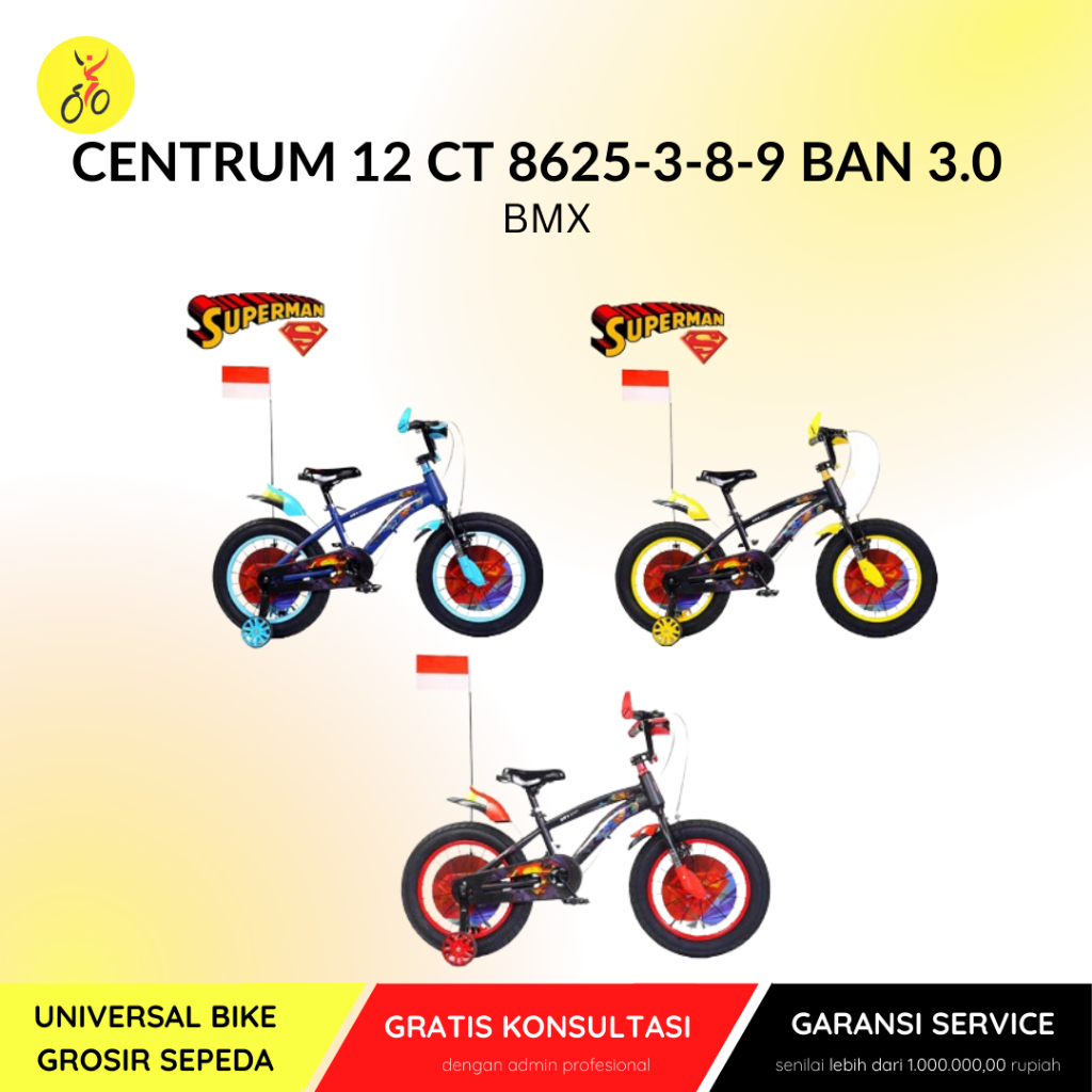 Sepeda Bmx Ukuran 12 Untuk Anak Umur 3-4 Tahun Bmx centrum 8625-3-8-9