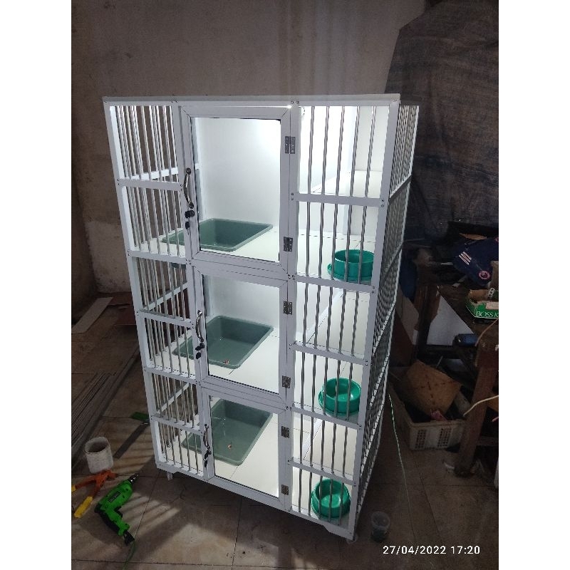 Kandang Kucing Alumunium 3 tingkat Murah Bandung