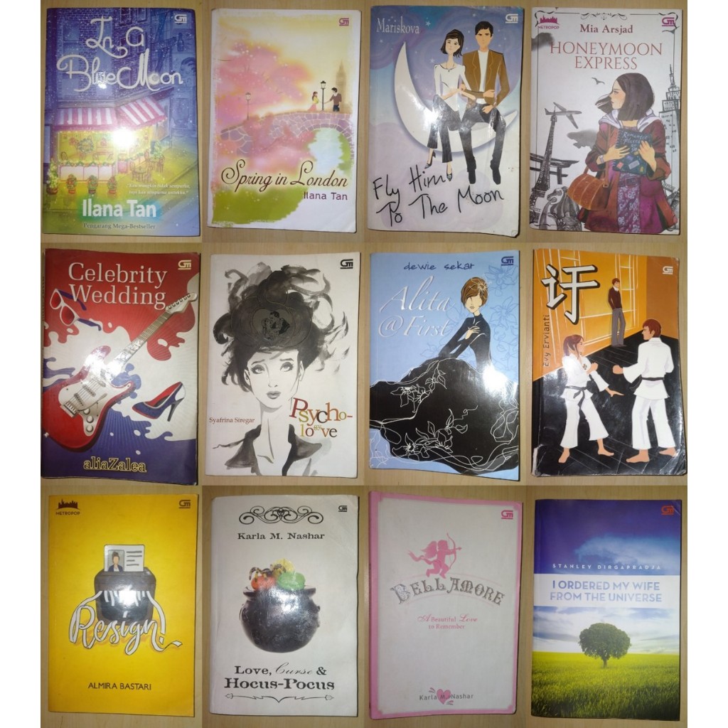 Kumpulan Novel METROPOP - In a Blue Moon - Spring in London - Fly Him To The Moon - Honeymoon Expres