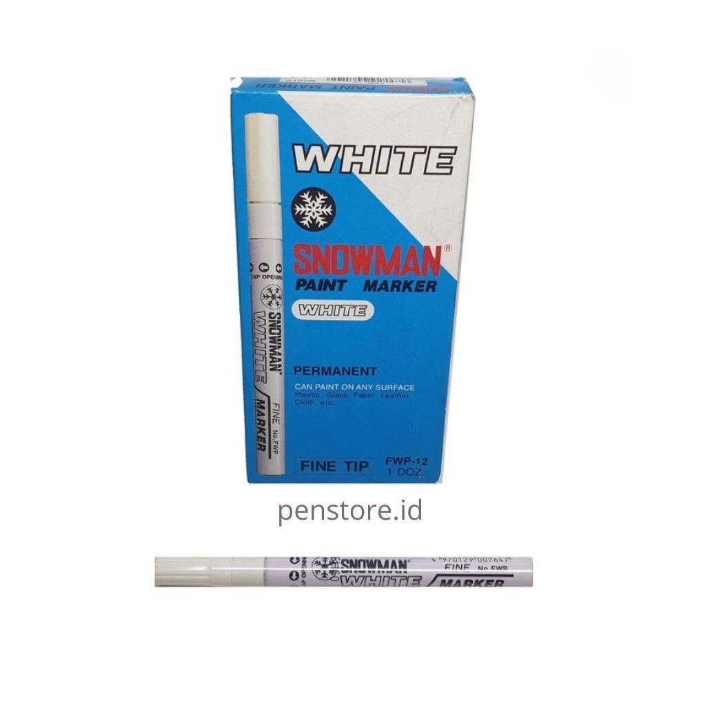 

Spidol Snowman Paint Marker Putih FWP-12 Fine / Sepidol permanen metal, logam, kayu, kulit, kaca, keramik, kertas, kain tahan panasSpidol Snowman Paint Marker White Fine / Putih FWP-12 / spidol cat kaca, logam