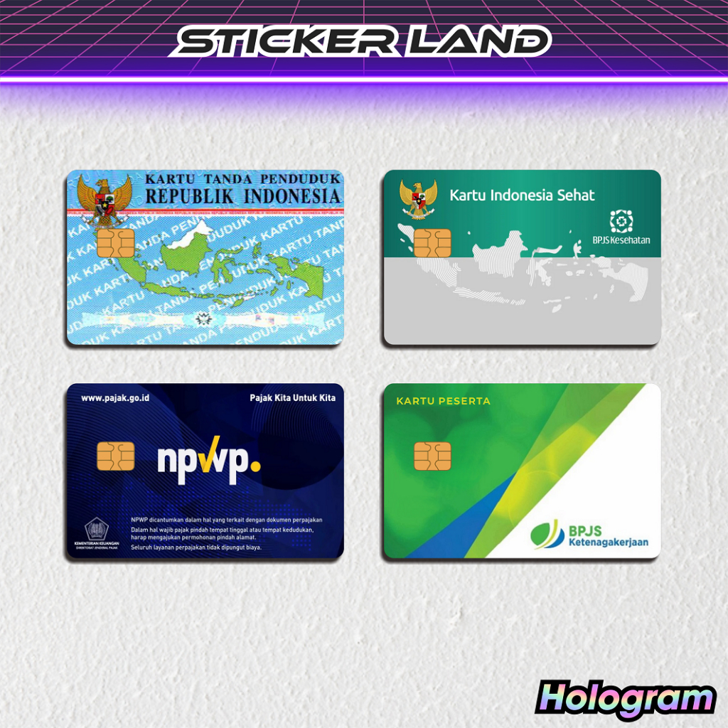 

Stiker ATM Fake KTP, KIS, BPJS Spesial Hologram - Stiker Kartu ATM Anime Hologram Emoney Flazz Sticker Land