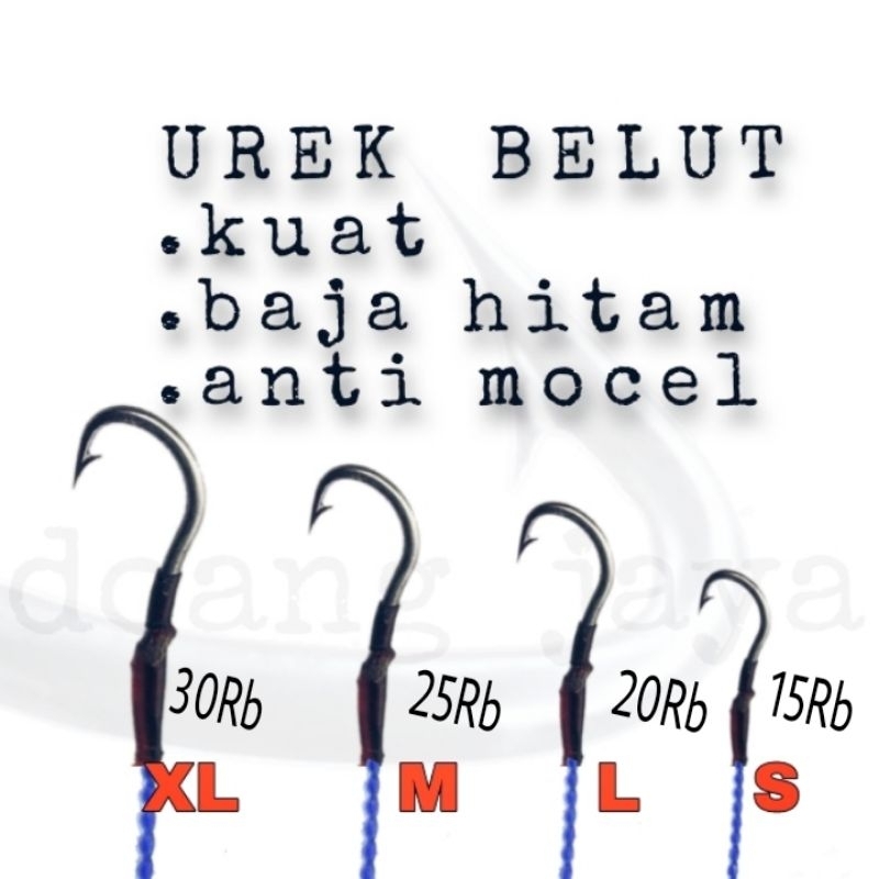 urek  india  size  S  M L XL  kail  untuk  mancing belut