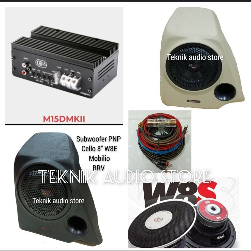 Subwoofer Cello Pnp box 8inch W8S plus Power Monoblok M15D MKll Honda BRV old-Mobilio