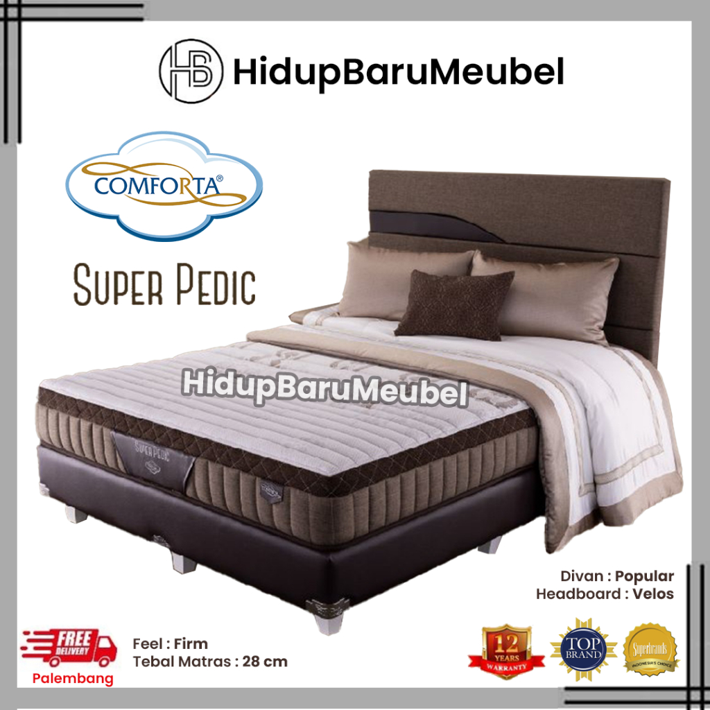 Springbed Comforta SUPER PEDIC / Kasur Matras Spring Bed Comforta / Kasur Matras Tebal Hotel