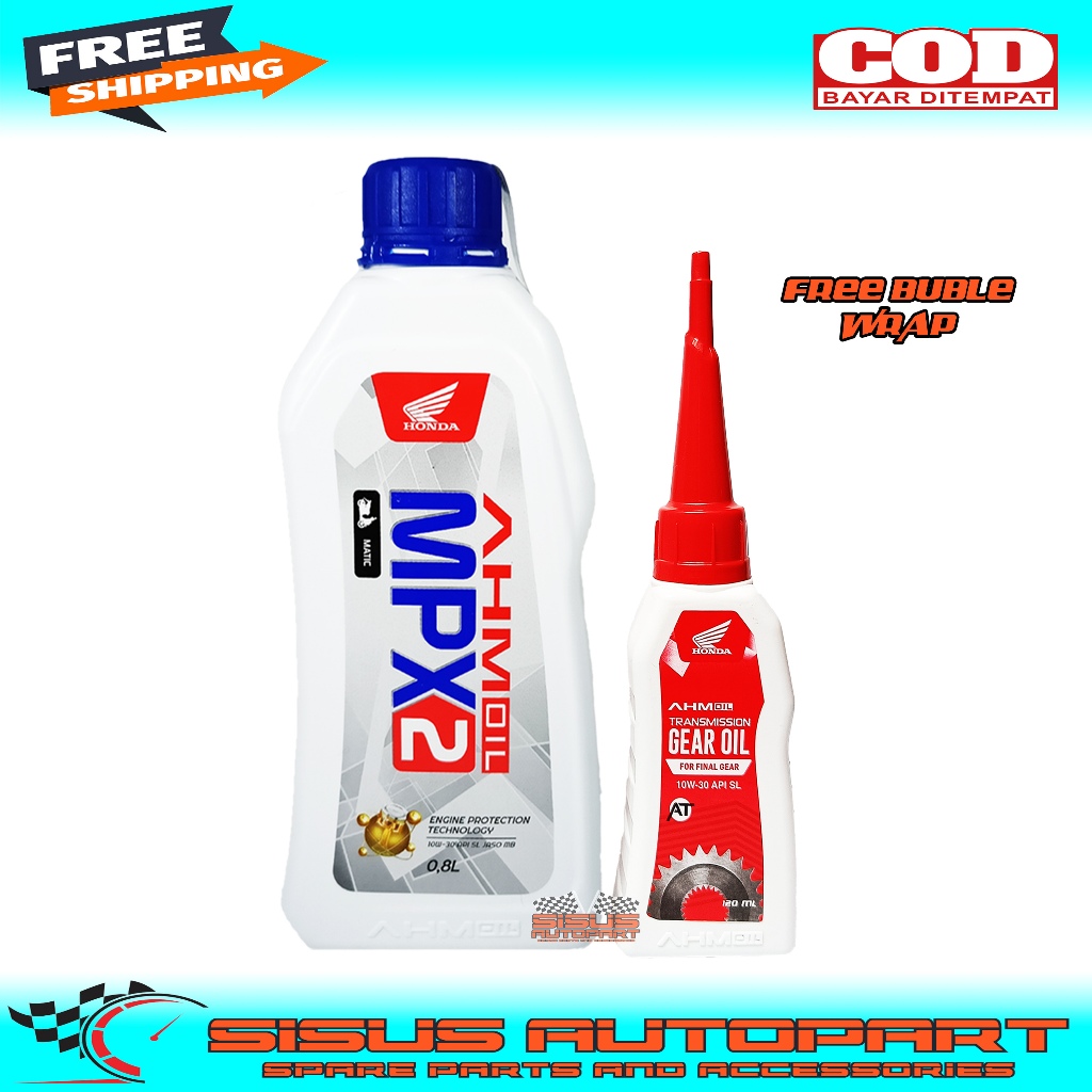 PAKET OLI MOTOR MATIC AHM MPX2 PLUS OLI GARDAN HONDA AHM / PAKET OLI MPX2 PLUS OLI GARDAN AHM MATIC