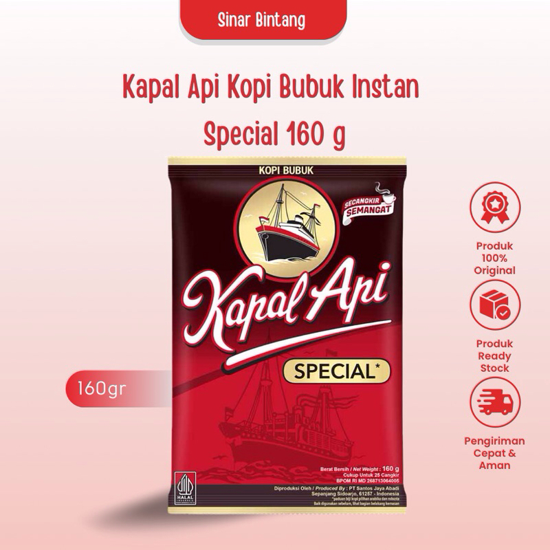 

Kapal Api Kopi Bubuk Instan Special 160 g [SI]