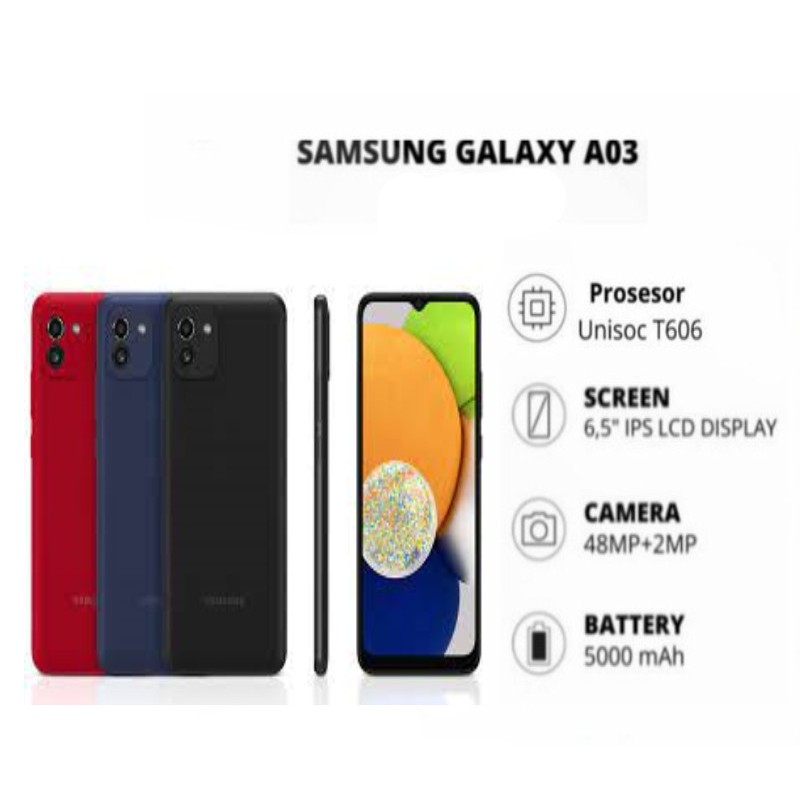 TERBARU HANDPHONE SAMSUNG GALAXY A03 RAM 4/64GB