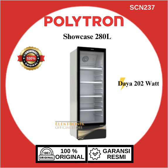 POLYTRON Showcase Fastcool Borderless SCN 237 280L/SCN-237/SCN 237/POLYTRON SHOWCASE PENDINGIN/SHOWC