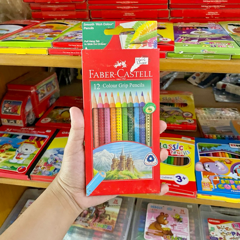 

PENSIL WARNA FABER CASTELL GRIP KEMASAN 12 WARNA / COLOUR GRIP PENCILS 12