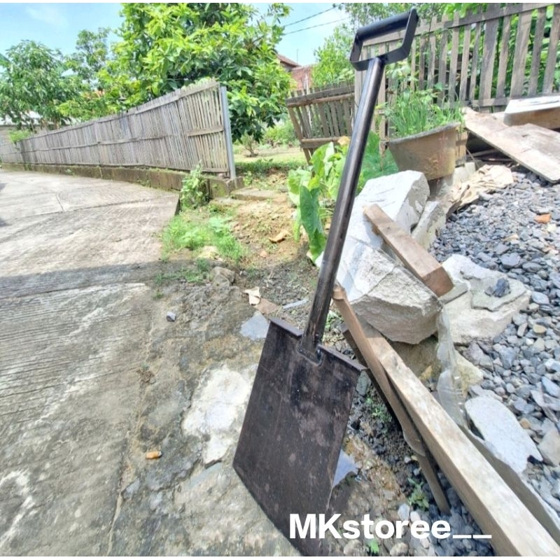 Lempak besi lencek tanah gagang besi - linggis gali tanah baja asli