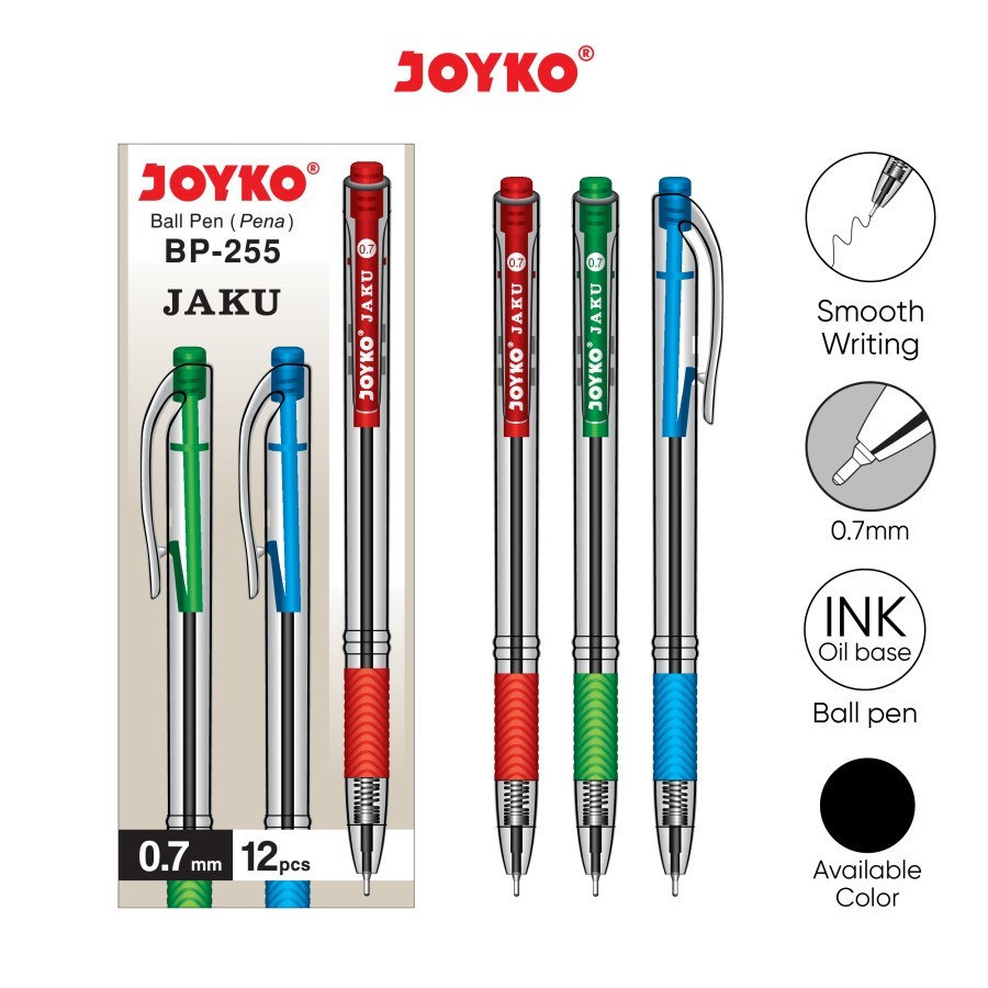 

[LUSIN/12 PCS] PULPEN JOYKO BP-255 JAKU 0.7MM