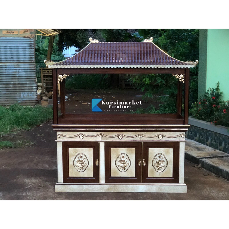 meja aquarium ikan arwana kayu jati bufet aquarium