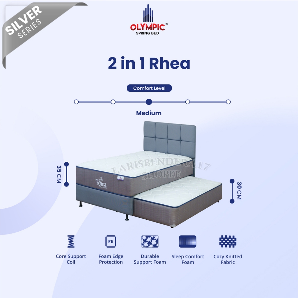 Springbed RHEA 2in1, kasur sorong plus dipan. 100x200 & 120x200.