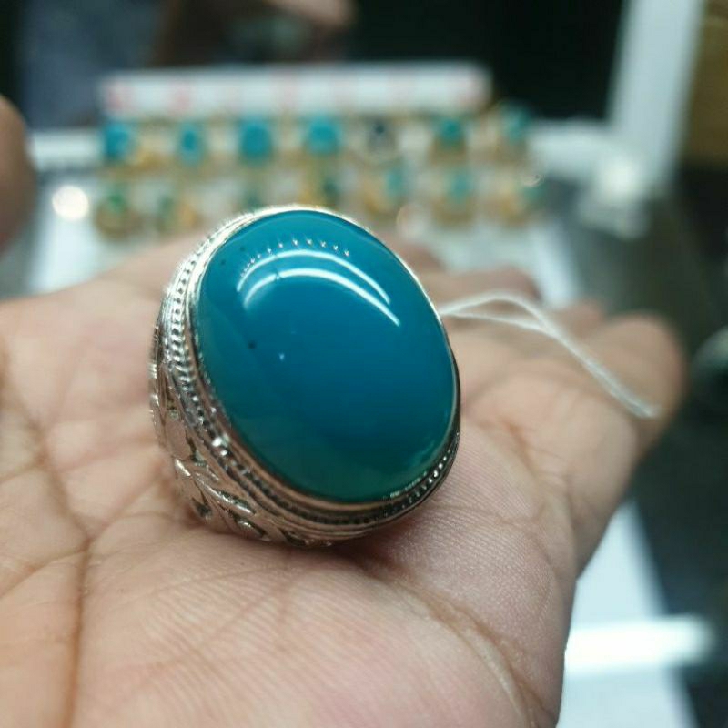 Natural Batu Bacan super  Asli no minus Ring Alpaka