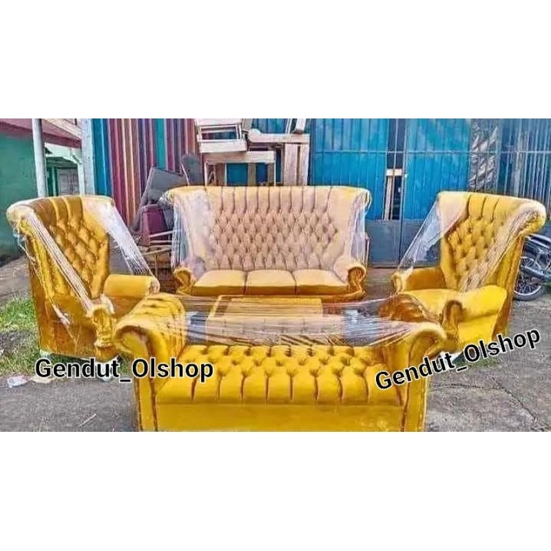 (Khusus Wilayah Kota Palembang) Sofa Jaguar Beludru Legion 3-1-1 ( Tiga Seater, Satu Seater, Meja+ka