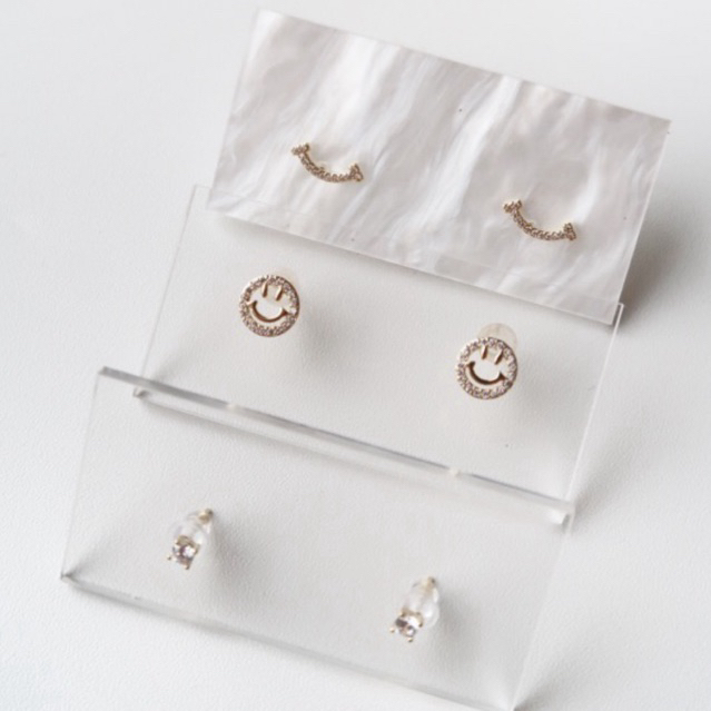 Sourire Set - Anting Wanita | 14k Gold Plated 3 Pasang Anting Lapis Emas 14k | Byol