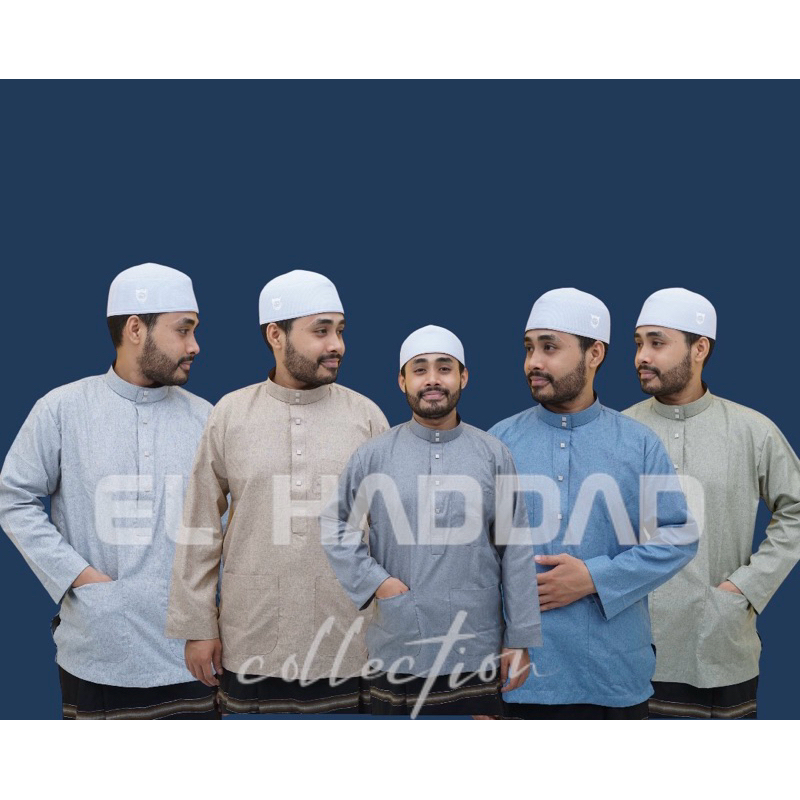 Baju koko melayu elhaddad kain line premium