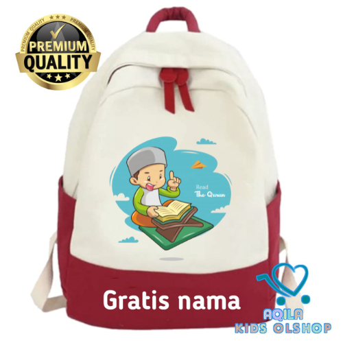 tas ransel anak motif muslim tas ngaji anak read teh quran