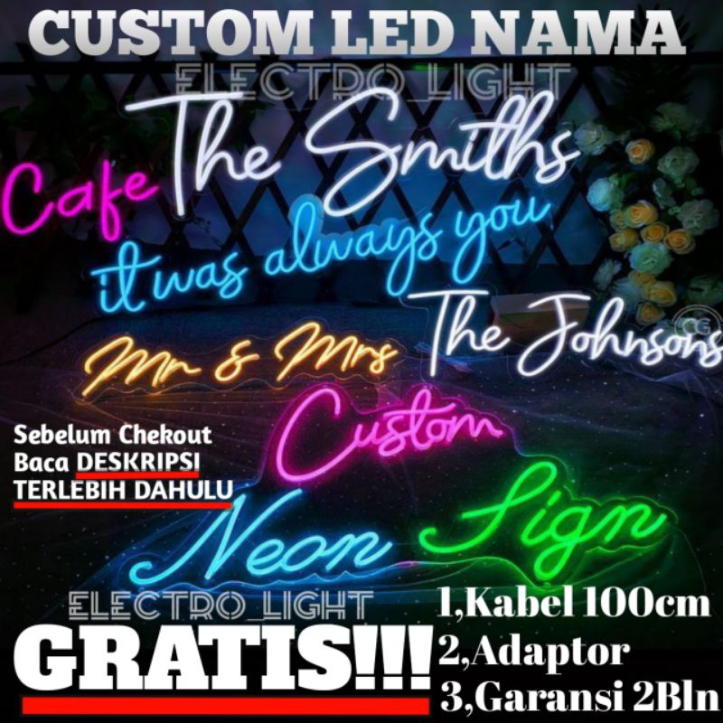 Custom Neon Sign Custom LED Neon Flex Neon Letter Neon Logo Neon Tulisan Neon Cafe Neon