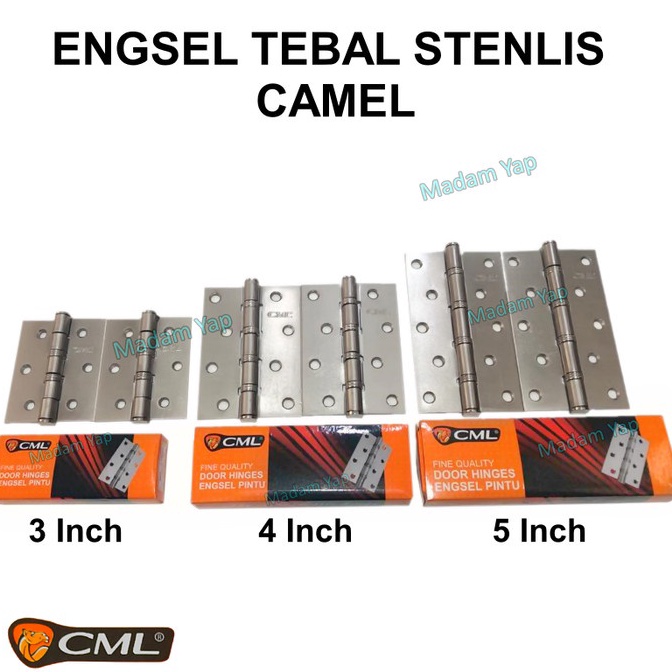 Lagi Bagus Engsel Tebal Stenlis Stainlis 3 4 5 Inch CML Pintu Jendela Anti Karat
