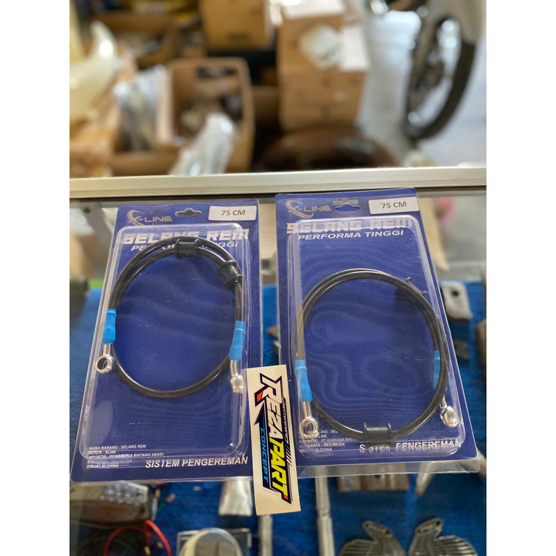 SELANG REM XLINE 75CM MERAH HITAM SILVER UNIVERSAL KE SEMUA MOTOR KABEL REM XLINE