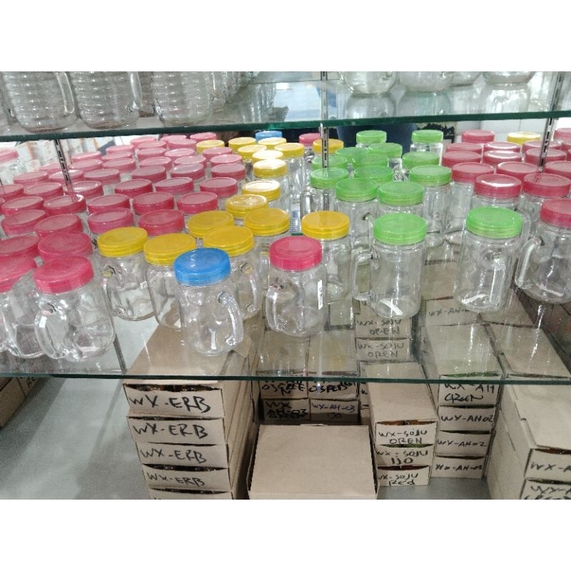 gelas tutup kaca berwarna kecil